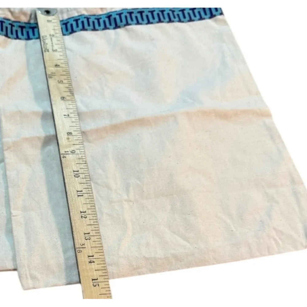 Tory Burch Set of‎ 3 Dust Bags Logo Canvas Drawstring Shoe Pouches 12" X 15" - Picture 2 of 4